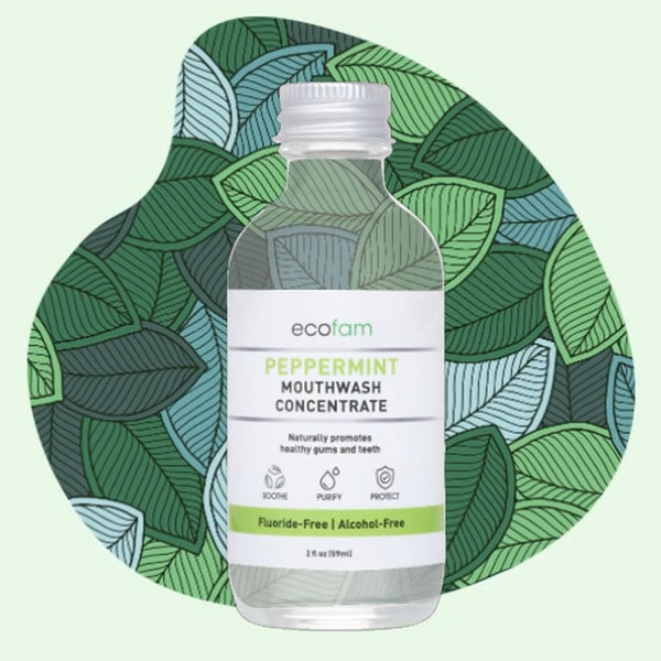 Ecofam Mouthwash Concentrate is the perfect solution to naturally support your oral health. Each bottle is made with only the good stuff: 